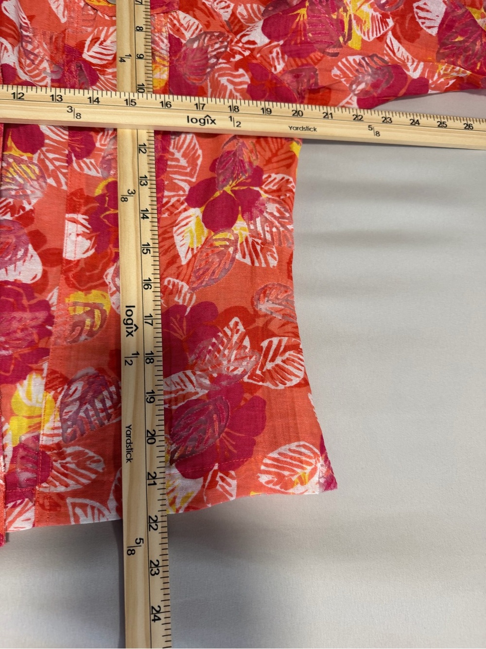 Ruby Rd. Coral-Pink Printed Button-Front Blouse Jacket - Picture 7 of 9